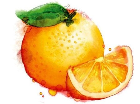 Апельсин акварелью