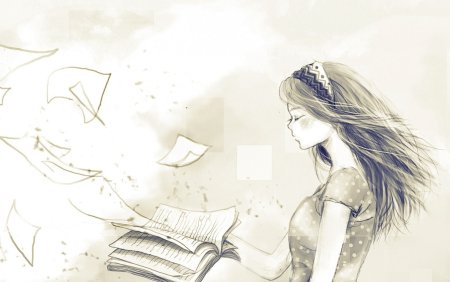 Девушка с книгой арт