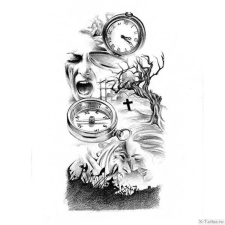 Тату время эскизы