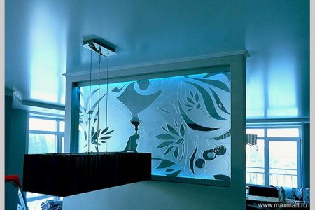 Стеклянное панно на стену с подсветкой