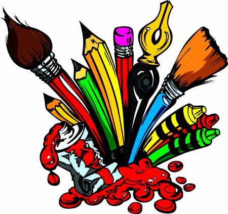 Мультяшные краски и кисти