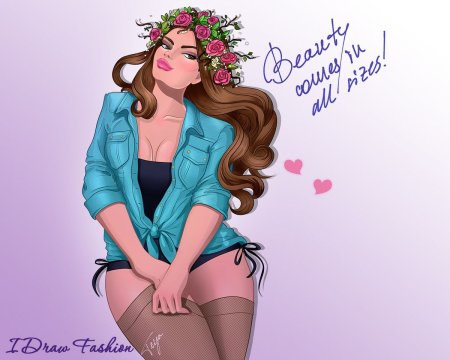 Набросок с полной женщина