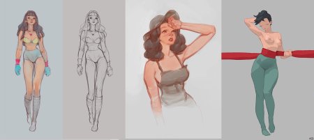 Девушка арт в полный рост