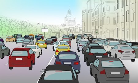 Дорога машины город дети