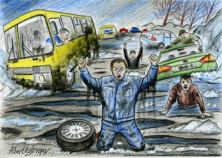 Плохие дороги карикатура