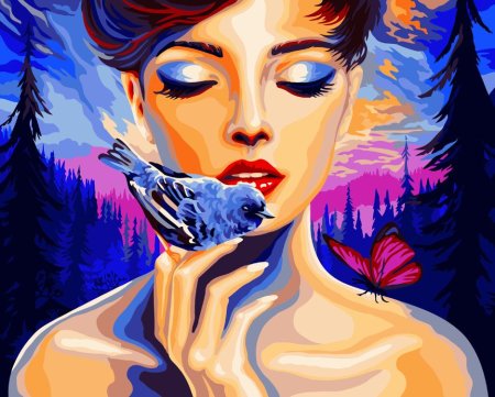 Картина по номерам девушка