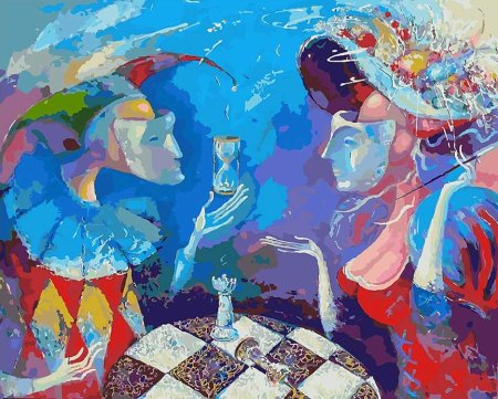 Белоснежка картина по номерам "партия или вся жизнь игра" 40х50 см