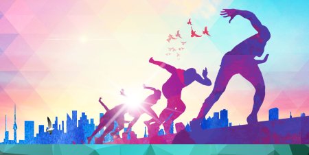 Абстрактные фигуры спортсменов