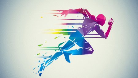 Цветные силуэты спортсменов