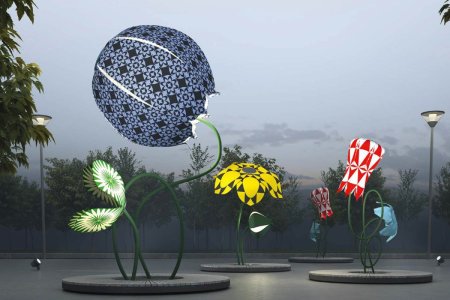 Арт сквер Челябинск инсталляция деревьев