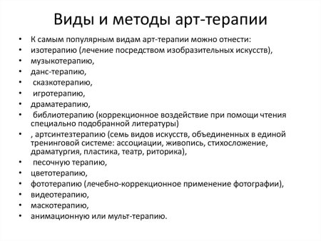 Методы арт терапии схема
