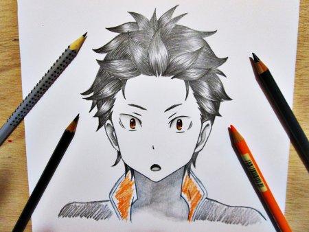Нацуки Субару карандашом