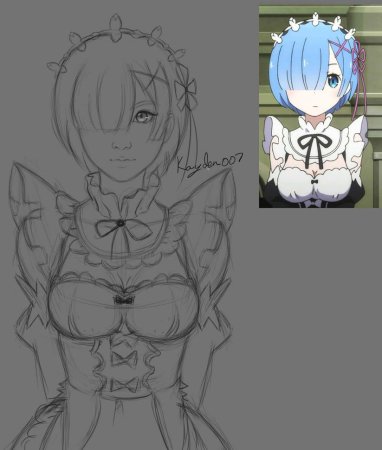 Рем Ре Зеро нарисовать