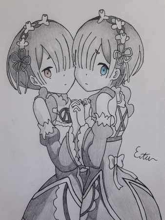 Рэм Ре Зеро срисовки рем