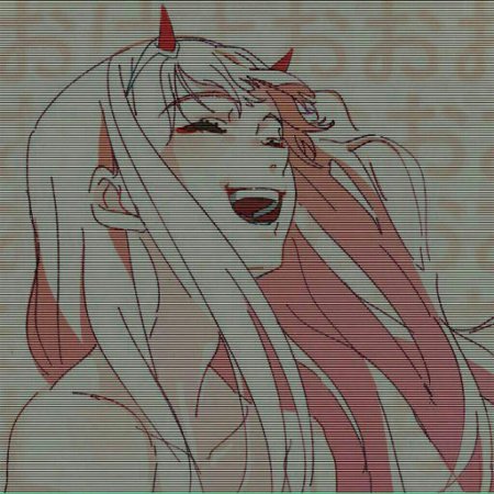 Аниме лица в полосочку