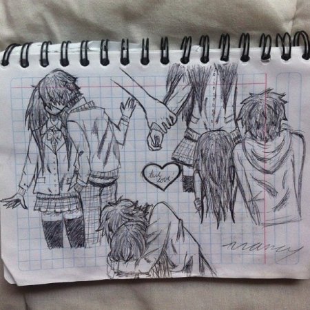 Рисунки в тетрадке в линейку