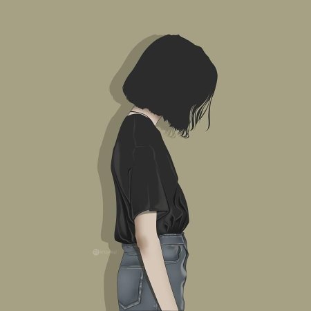 Мультяшная девушка с каре