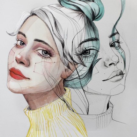 Девочка с каре арт