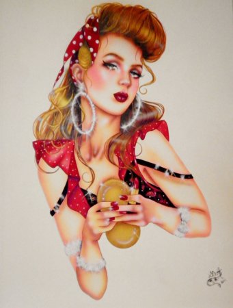 Иллюстрации в стиле пин ап