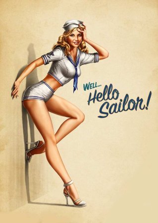 Флаер в стиле пин ап