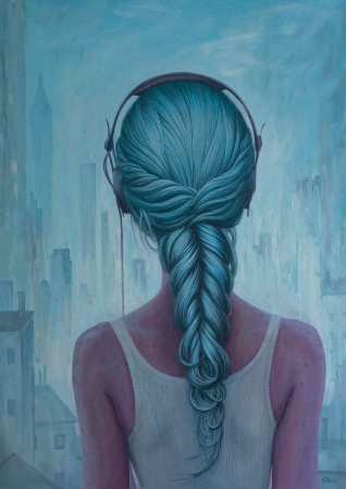 Девушка с косичкой арт