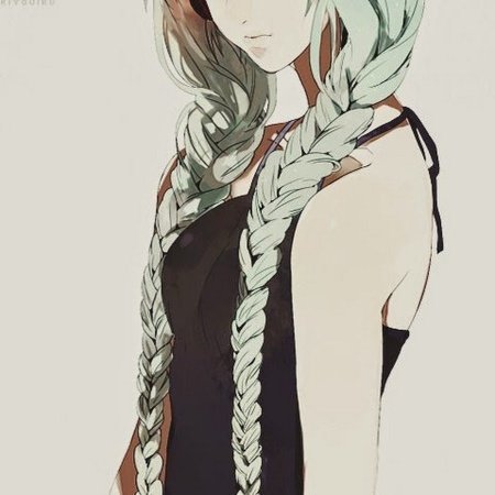 Аниме девушка с косичками