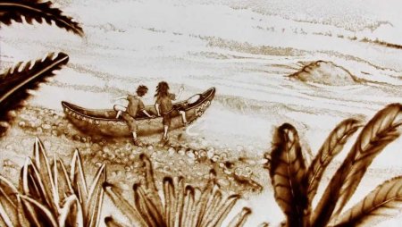 Рисование песком пейзаж