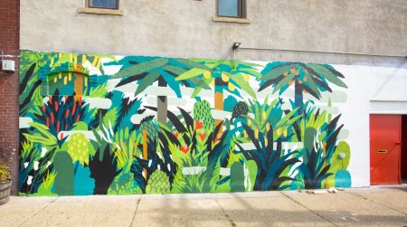 Граффити цветы на стене