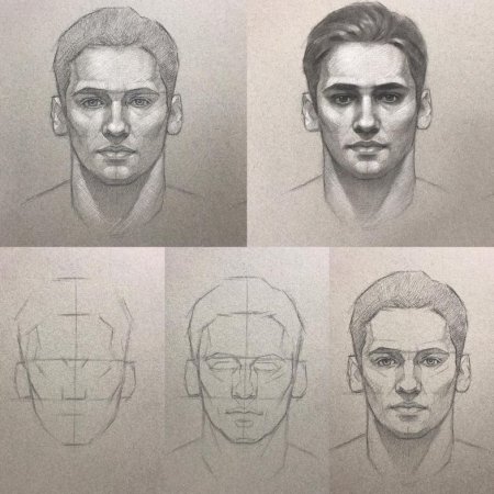 Поэтапный портрет человека