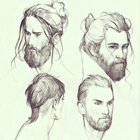Мужские прически скетч