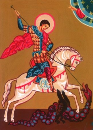 Георгий Победоносец пронзает змея