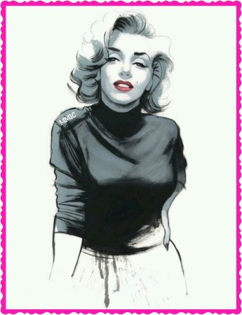 Мерлин Монро арт черно белый