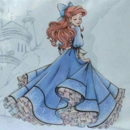 Ариэль в синем платье арт