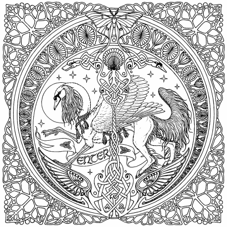 Сложная Мандала раскраска