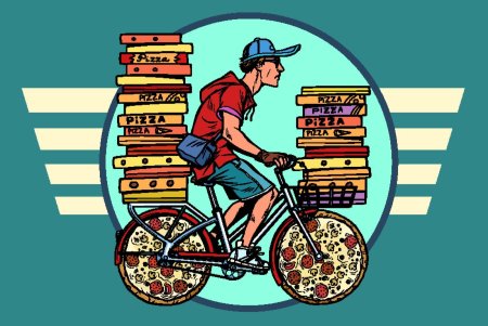 Доставщик пиццы на велосипеде