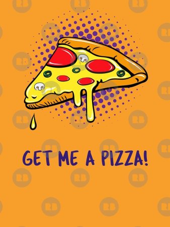 Пицца рисунок поп-арт