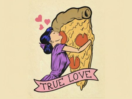 Девушка с пиццей поп арт