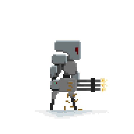 Пиксельные персонажи роботы