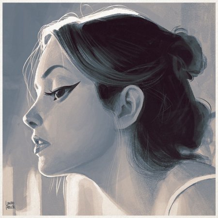 Девушка в профиль арт