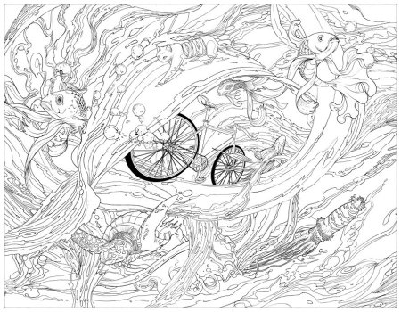 Раскраска вокруг света на велосипеде