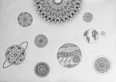 Космос в технике Зентангл