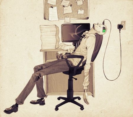 Уставший человек арт