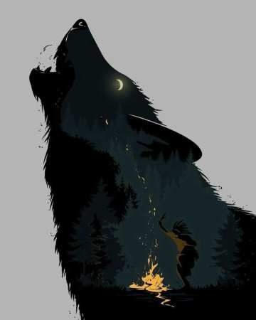 Черный волк арт