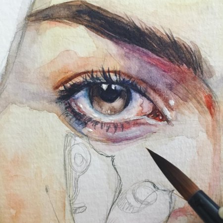 Брови акварель