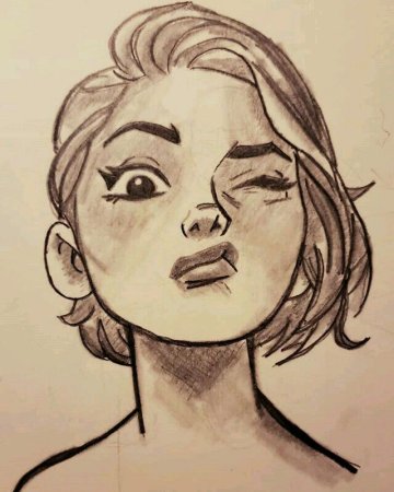 Набросок лица мультяшного