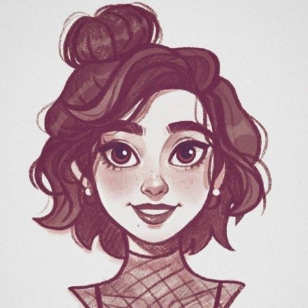 Арт девушки в мультяшном стиле