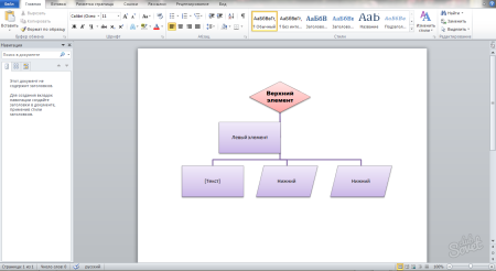 MS Word блок схема