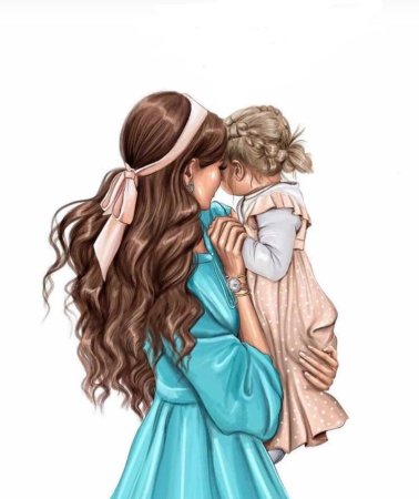 Мама с ребенком мультяшные