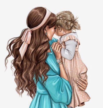 Модные иллюстрации мама и дети