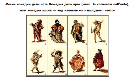 Комедия дель арте персонажи